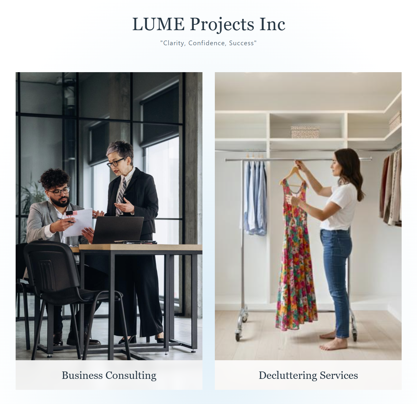 Screenshot of the LUME Projects website
